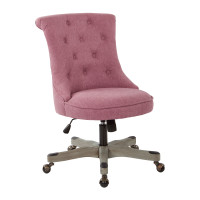 OSP Home Furnishings HNNSA-E16 Hannah Tufted Office Chair in Orchid Fabric with Grey wood Base